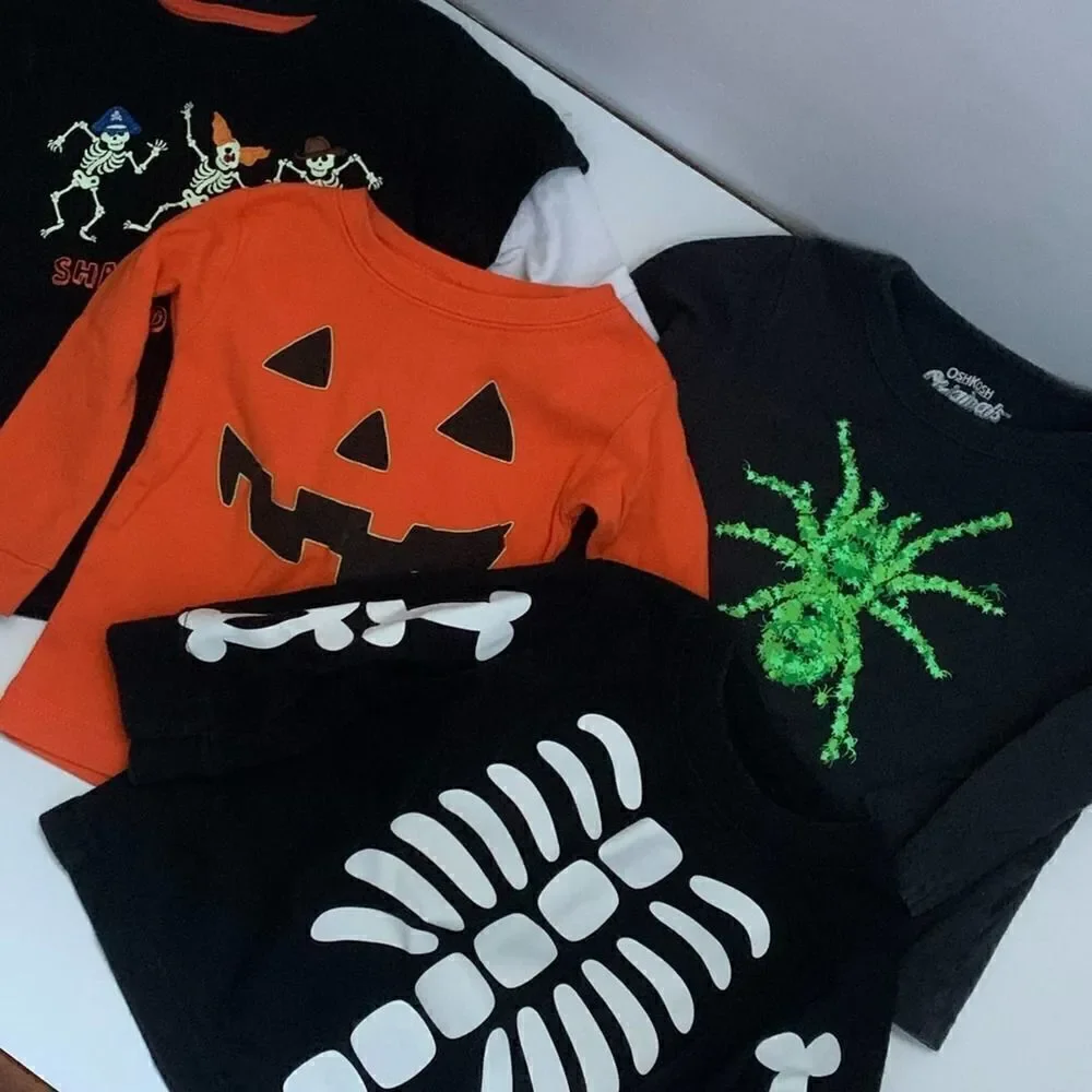 🎃 👻 4 Piece Halloween Long Sleeve T-shirt Bundle